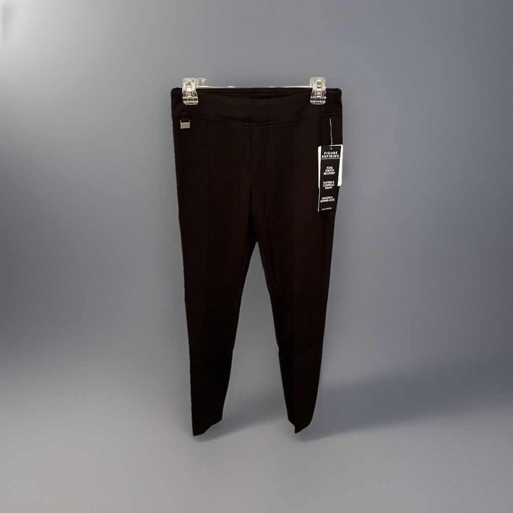 Zac & Rachel Skinny Dress Pants Women Small Black Mid Rise Flat Front Casual NEW
